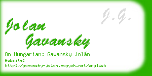 jolan gavansky business card